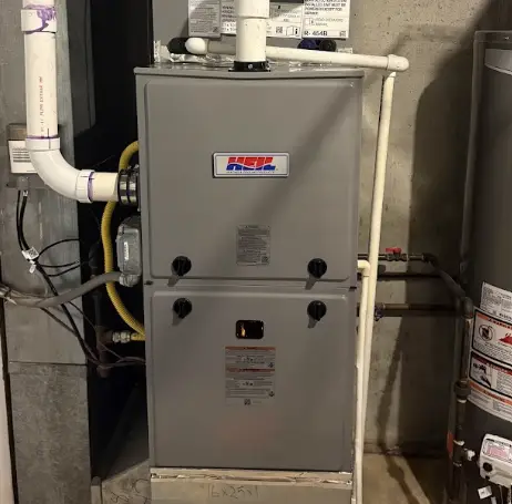 Residential furnace being serviced in Cincinnati, Ohio